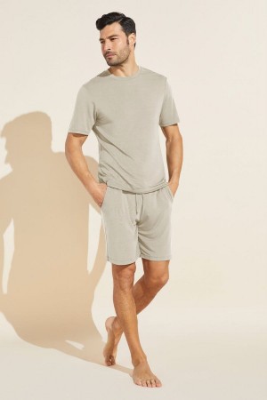 Men Eberjey Henry TENCEL™ Modal Short PJ Set Pajamas Beige | BXF2340PS