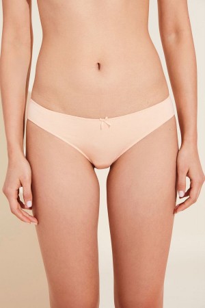 Women Eberjey Pima Stretch Cotton Bikini Panty Beige | QCZ246DL