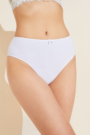 Women Eberjey Pima Stretch Cotton Highwaist Briefs White | WGD6426XZ