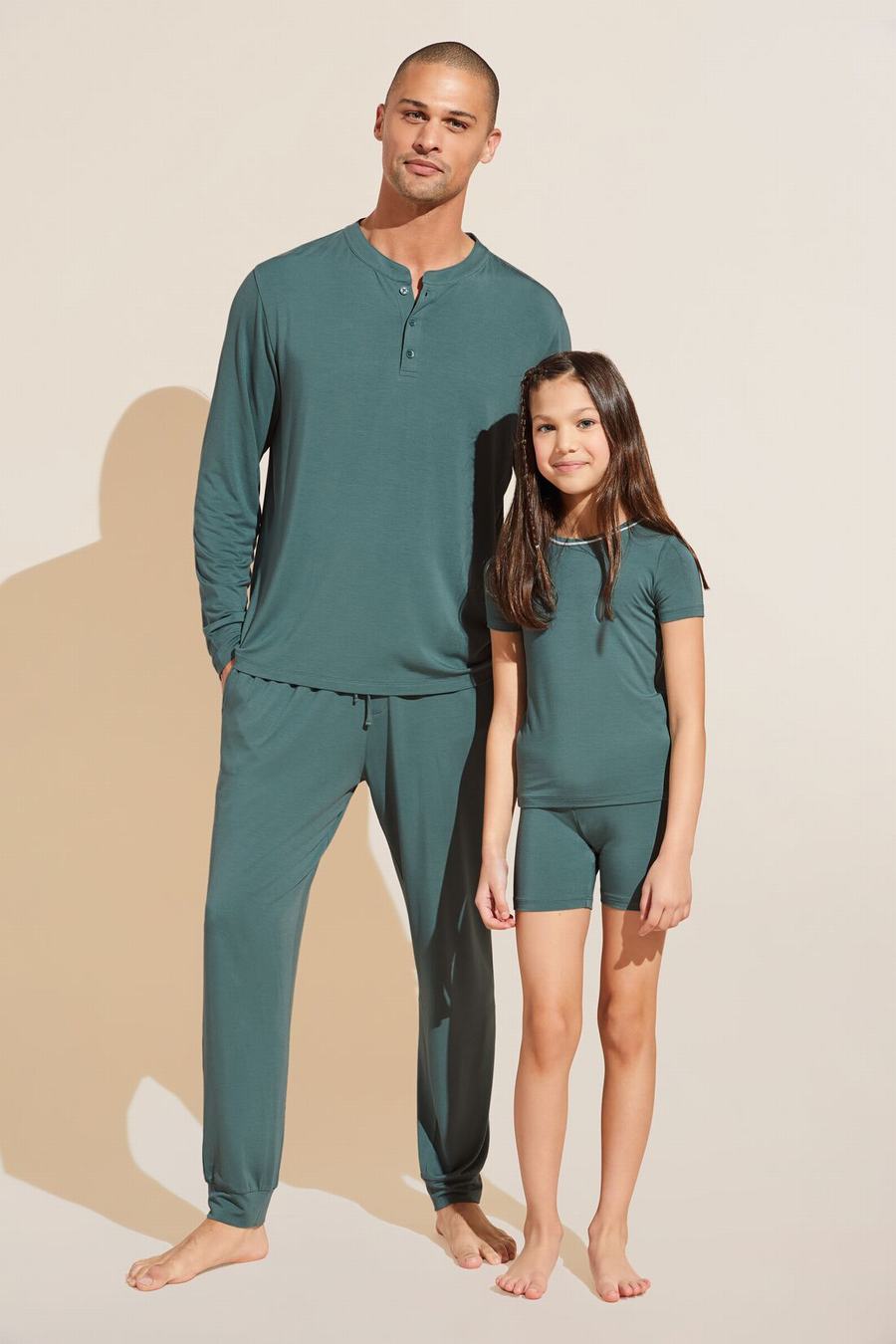 Men Eberjey Henry TENCEL™ Modal Long PJ Set Pajamas Green | BLT1322CU