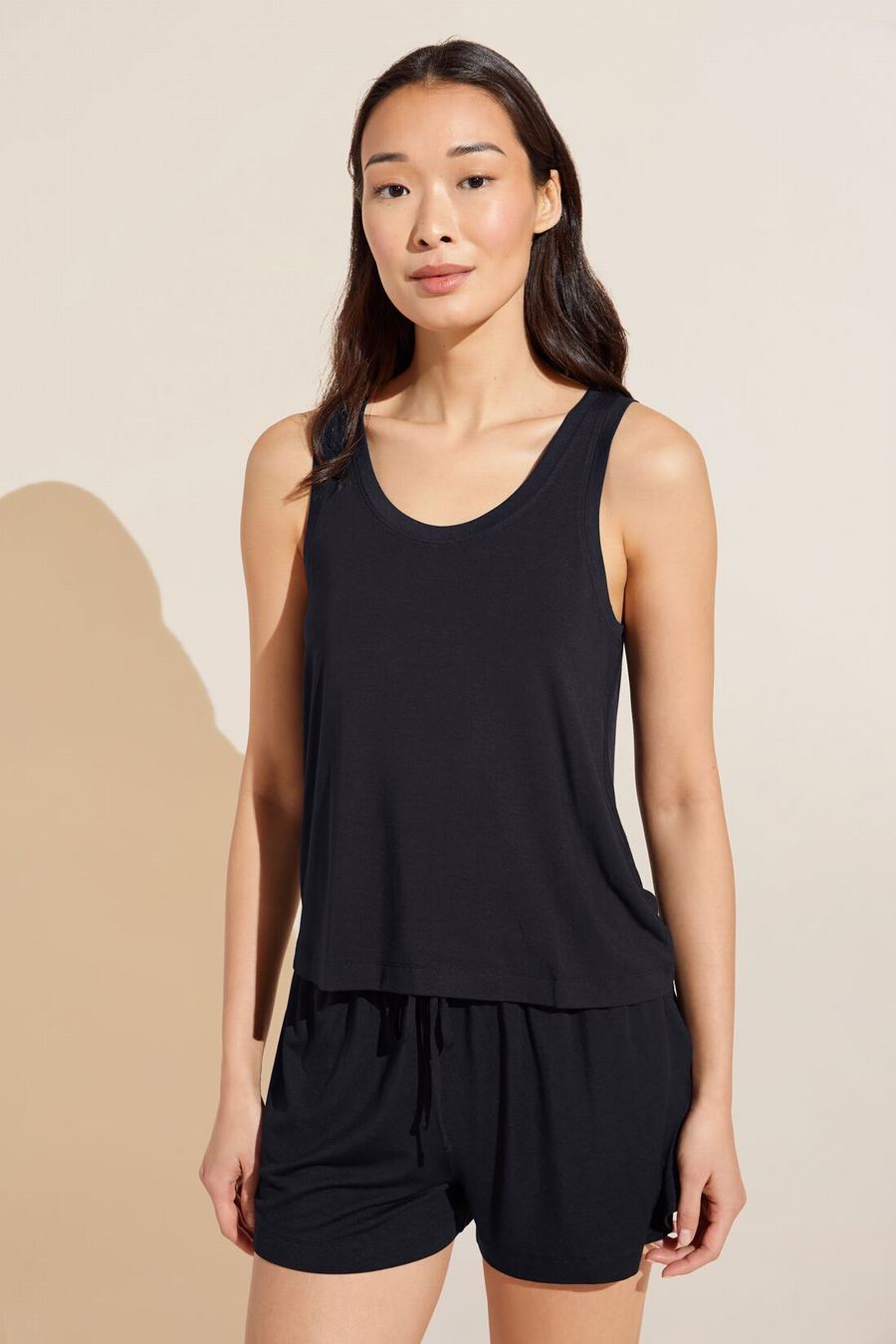 Women Eberjey Gisele TENCEL™ Modal Everyday Tank Top Black | YFC1643VI