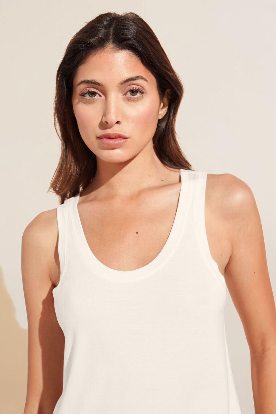 Women Eberjey Gisele TENCEL™ Modal Everyday Tank Top White | AJE2712SU