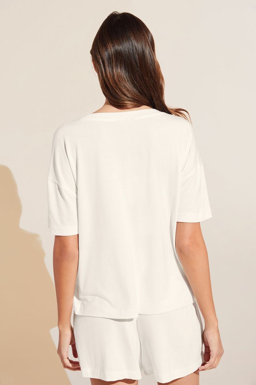 Women Eberjey Gisele TENCEL™ Modal Everyday T-Shirt White | LNR889KY