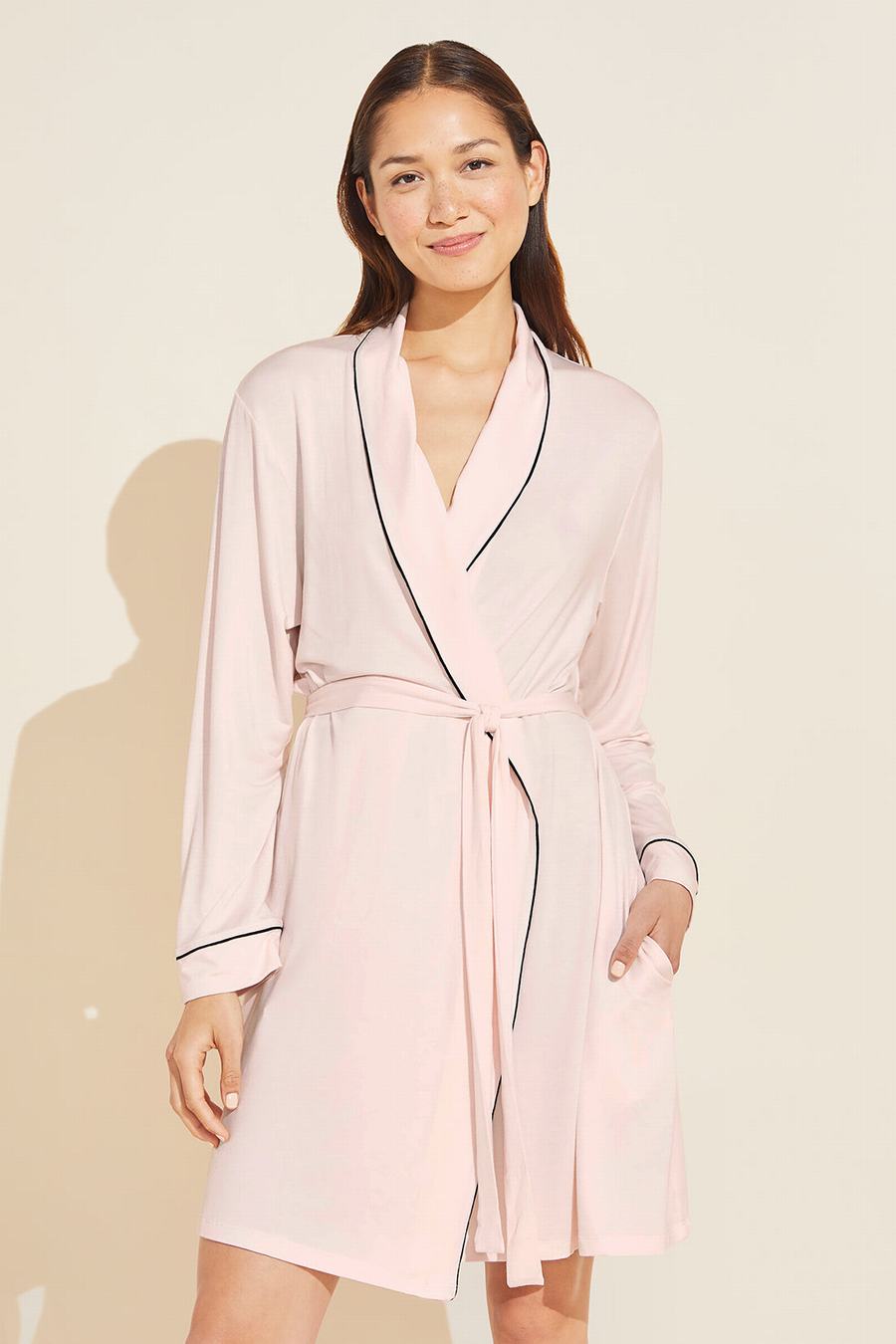 Women Eberjey Gisele TENCEL™ Modal Robe Pink Black | RZL3618MD