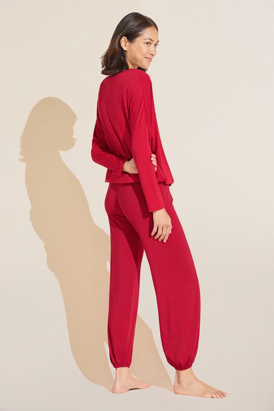 Women Eberjey Gisele TENCEL™ Modal Slouchy Set Pajamas Red | KRE6247YD