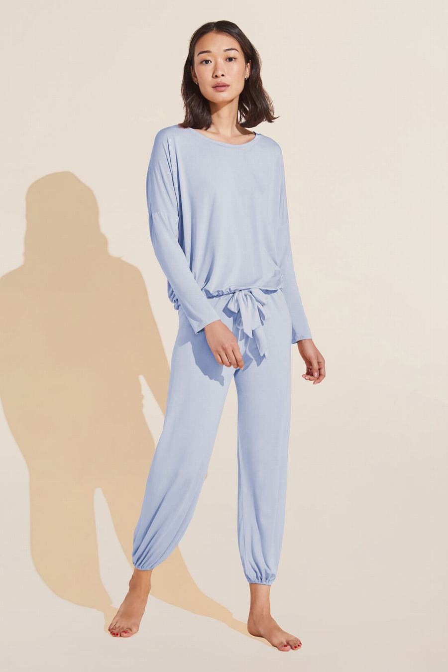 Women Eberjey Gisele TENCEL™ Modal Slouchy PJ Set Pajamas Blue | HTD8710QJ