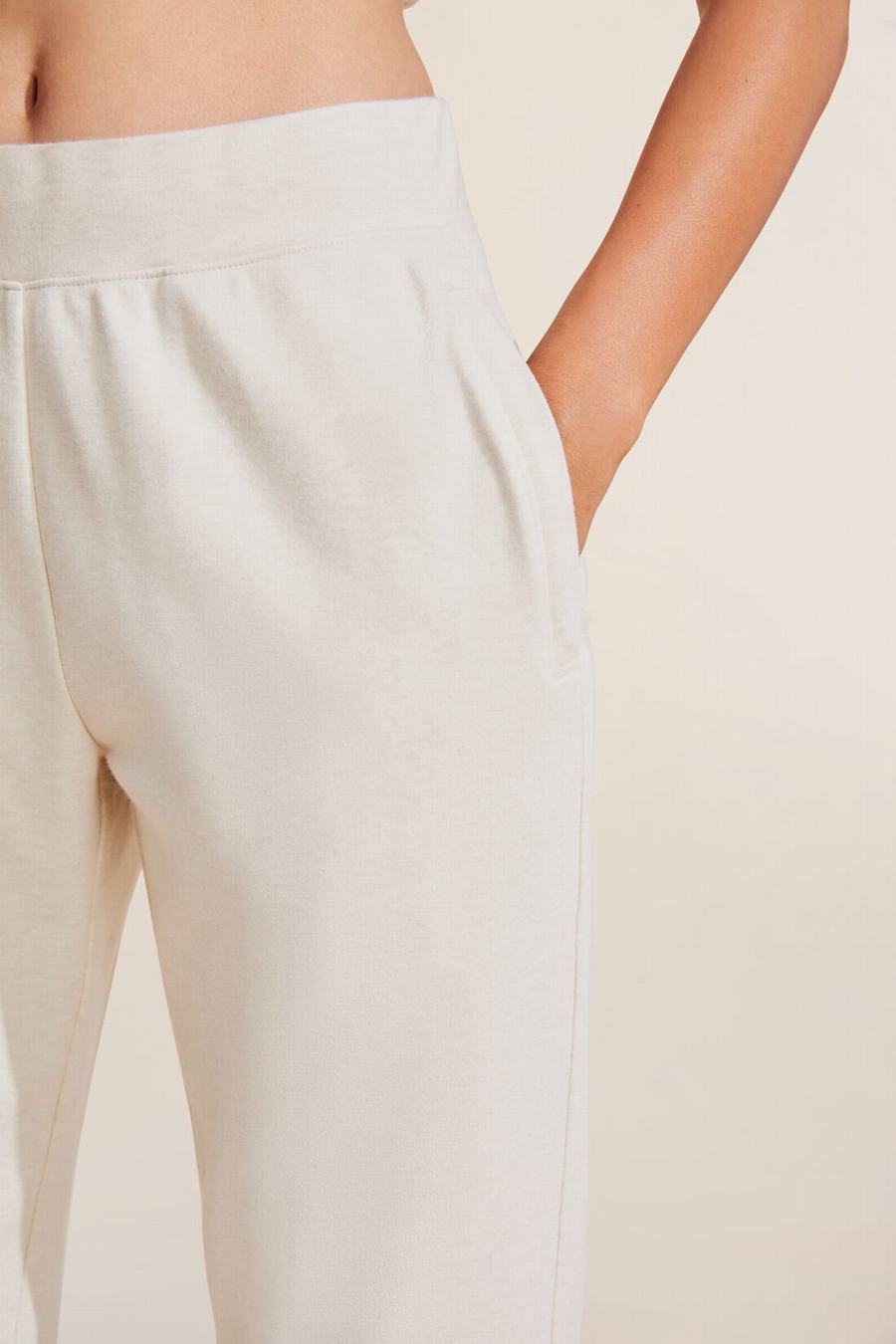 Women Eberjey Luxe Sweats Jogger Sweatpants White | IJI3160DT