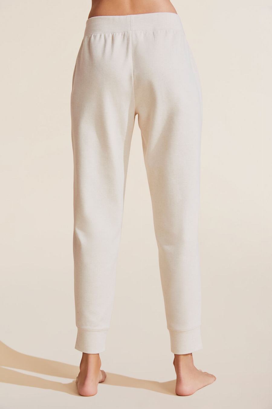 Women Eberjey Luxe Sweats Jogger Sweatpants White | IJI3160DT