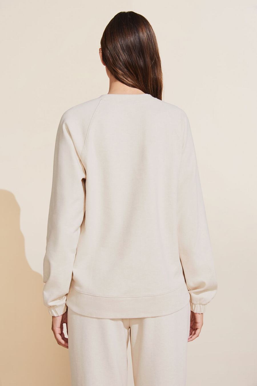 Women Eberjey Luxe Sweats Sweatshirt White | OXF932LR