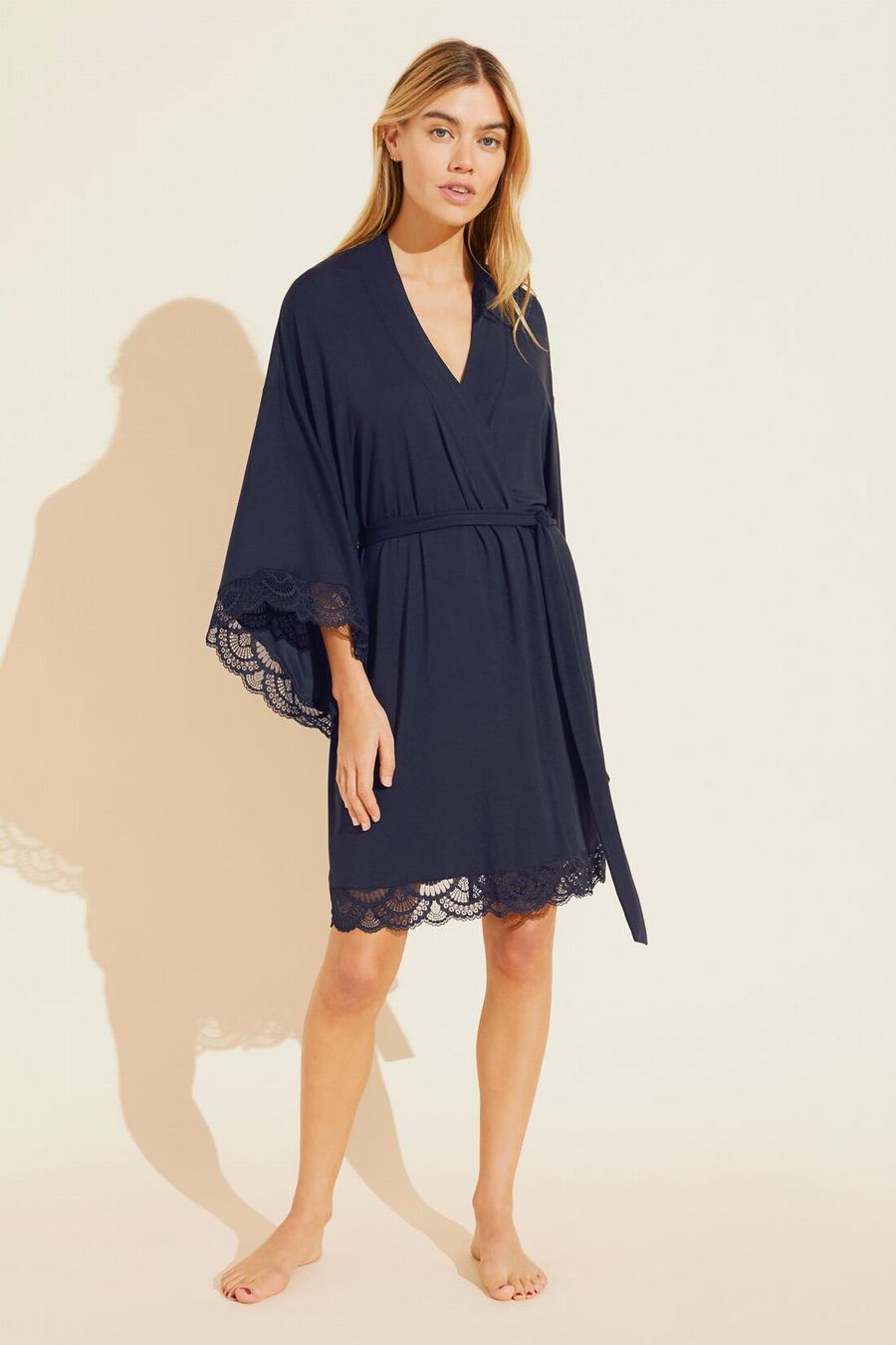 Women Eberjey Mariana TENCEL™ Modal Robe Navy | ZCI231DL