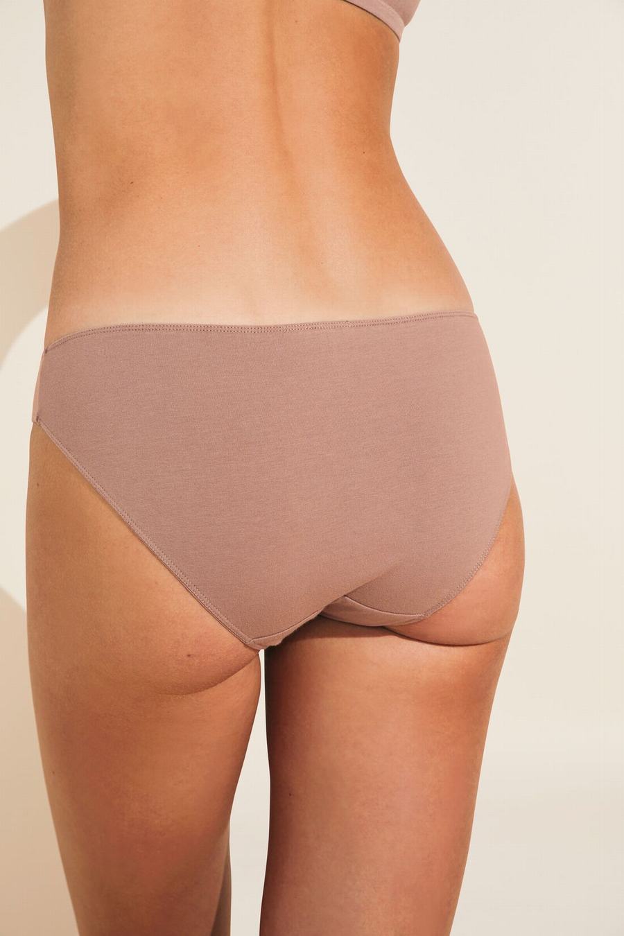 Women Eberjey Pima Stretch Cotton Bikini Panty Beige | QIB3828KC