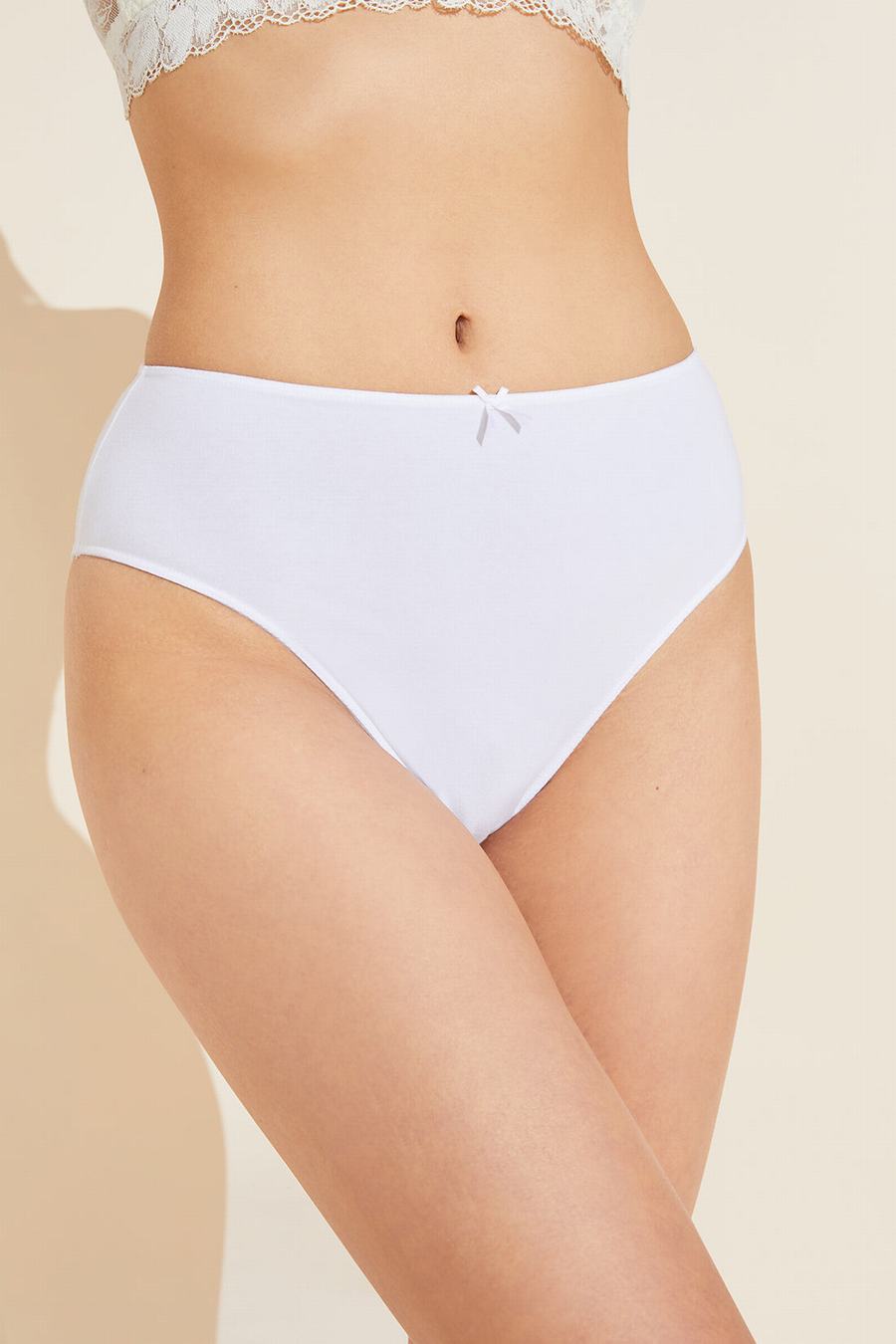 Women Eberjey Pima Stretch Cotton Highwaist Briefs White | WGD6426XZ