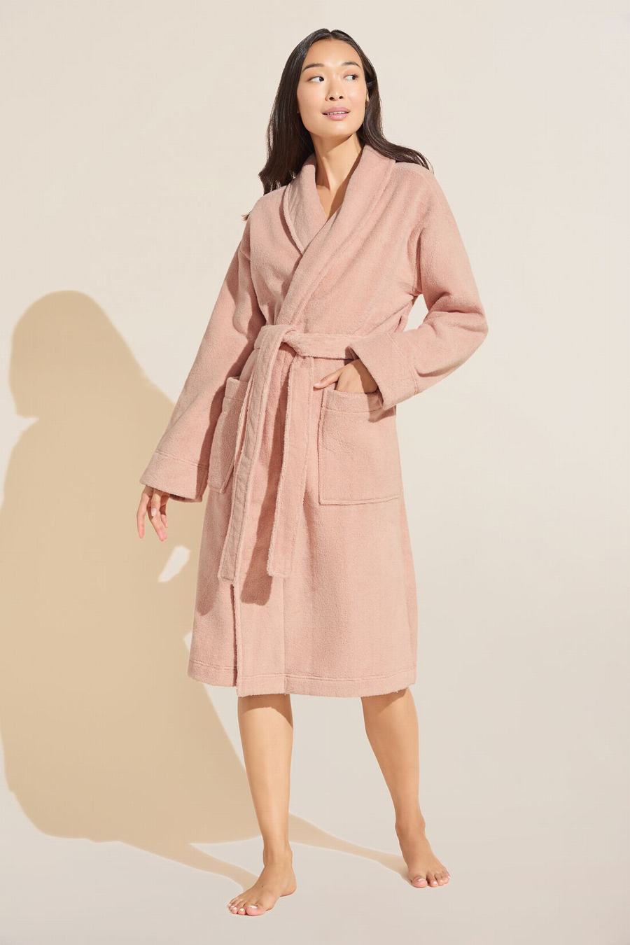 Women Eberjey Terry Gender Neutral Robe Rose Pink | KGP6637FV