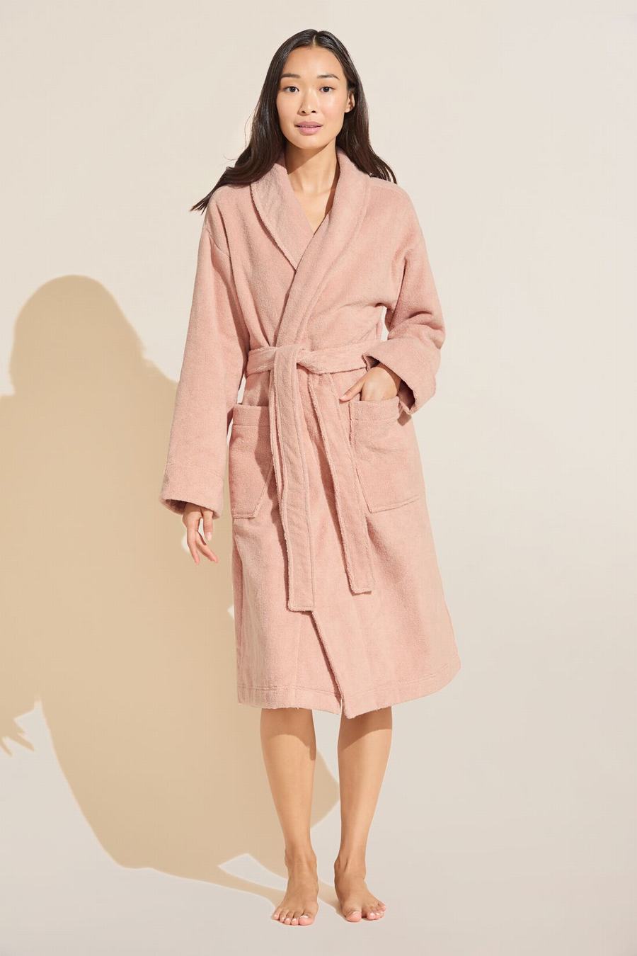 Women Eberjey Terry Gender Neutral Robe Rose Pink | KGP6637FV