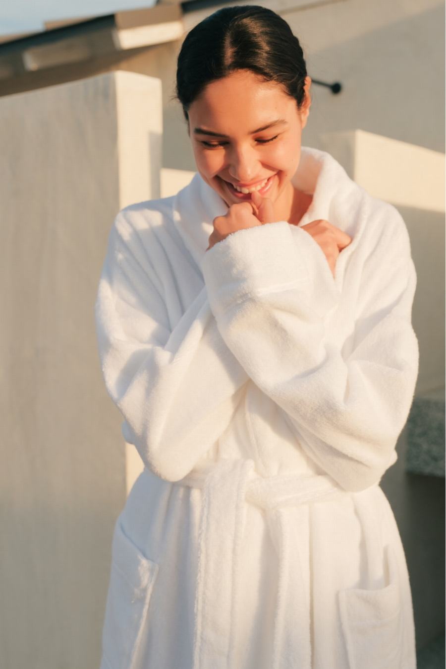 Women Eberjey Terry Gender Neutral Robe White | DDI7866NL